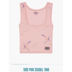 NWT Taylor Swift 1989 Pink Seagull Tank Top Ribbed Square Neck XS